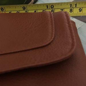 Leather envelope style purse wristlet